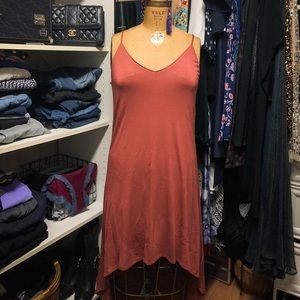 Hi low burnt orange buttery soft maxi dress.
